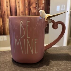 Rae Dunn Pink 'Be Mine' Heart Handle Mug
